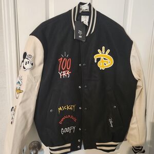 Disney x H&M Black and Cream Varsity Jacket